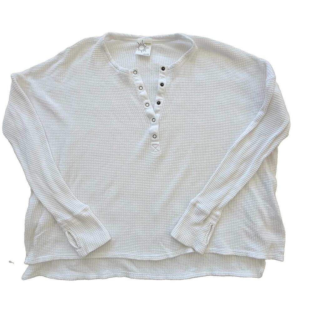 Offline by Aerie Wow Waffle Henley Long Sleeve Henley T-Shirt Oversize S EUC